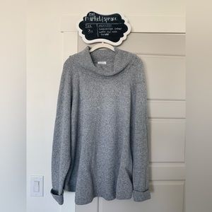 Market & Spruce breckenridge contrast waffle cowl neck gray sweater